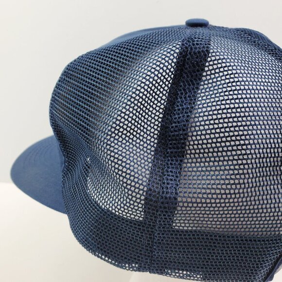 CAT Vintage Trucker Hat Snapback USA Blue Mesh Foam Caterpillar Tonkin NWOT - Picture 12 of 13